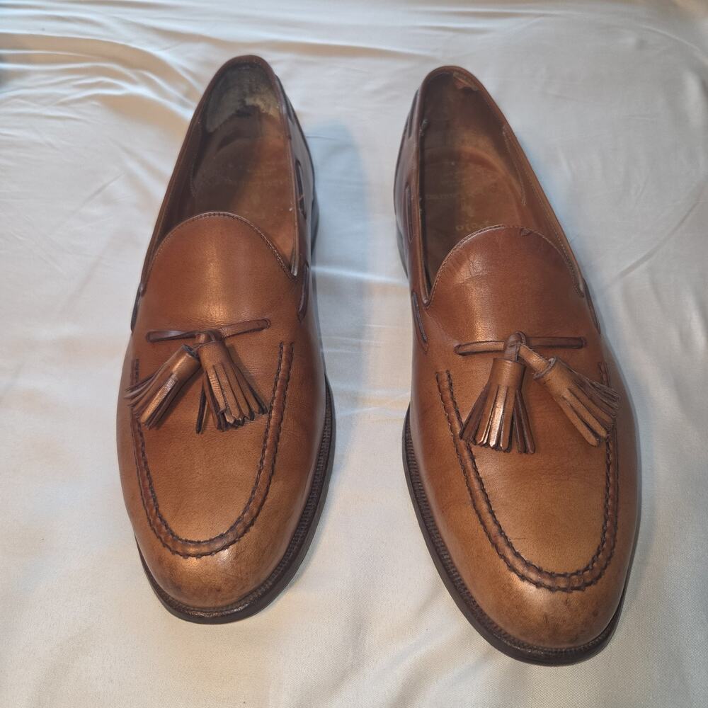 Vintage Polo Ralph Lauren Loafer 11 D Brown Leather Bench Made England Tassel
